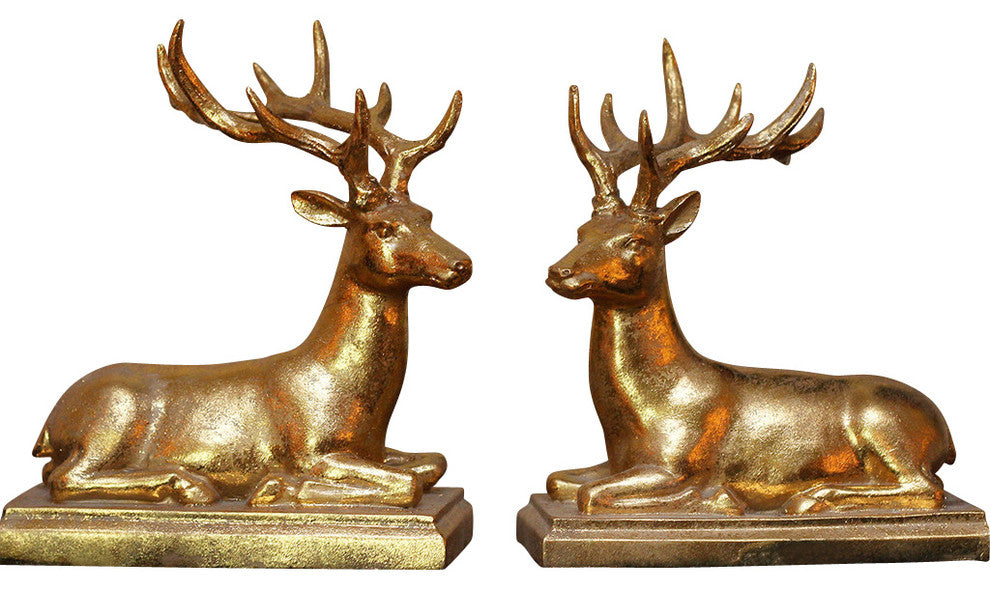 Polyresin Reindeer Stocking Hanger, Set of 2