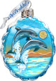 Keepsake Flower Dolphins Coastal Scenic Glass Ornament
