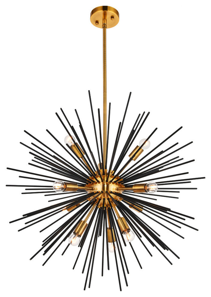 Daegan 10-Light 26" Antique Brass Pendant