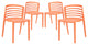 Modern Contemporary Kitchen Dining Chairs Set of 4 Orange, Outdoor and Indoor