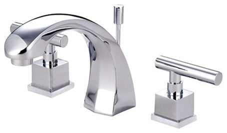 Kingston Brass Widespread Bathroom Faucet With Brass Pop-Up, Polished Chrome