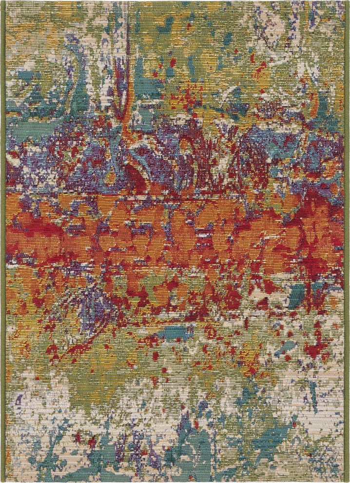 Unique Loom Multicolored Crumpled Outdoor 2' 2 x 3' 0 Area Rug