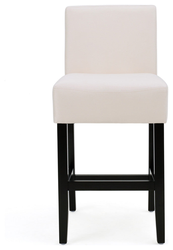 GDF Studio Peterborough Counter Stool, Set of 2, Beige Fabric
