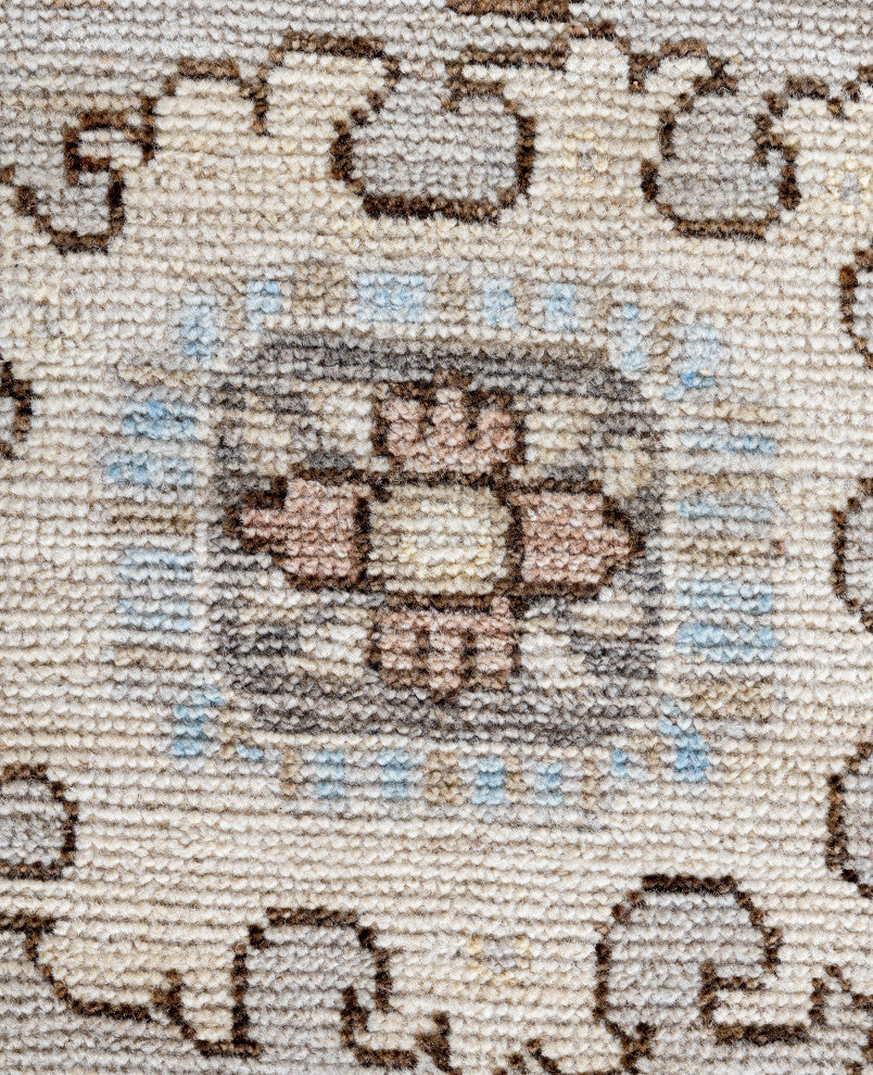Oushak One-of-a-Kind Hand-Knotted Area Rug Light Gray, 9'2" x 12'3"