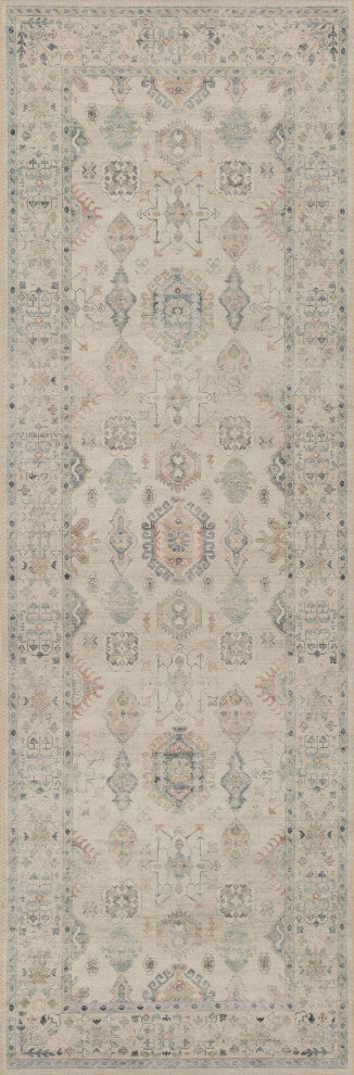 Loloi II Hathaway Printed HTH-04 Beige Multi Area Rug, 2'x5'