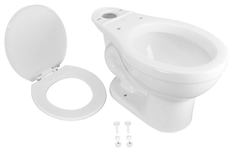 Troyt White Corner 2-Pc Round Toilet White WaterSense Dual Flush