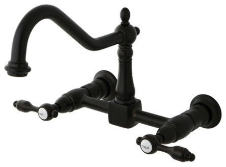 Kingston Brass Wall Mount Bridge Kitchen Faucet, Oil Rubbed Bronze