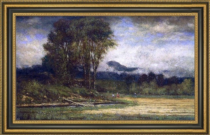 George Inness Landscape With Pond Framed Premium Canvas Print, 18"x27"