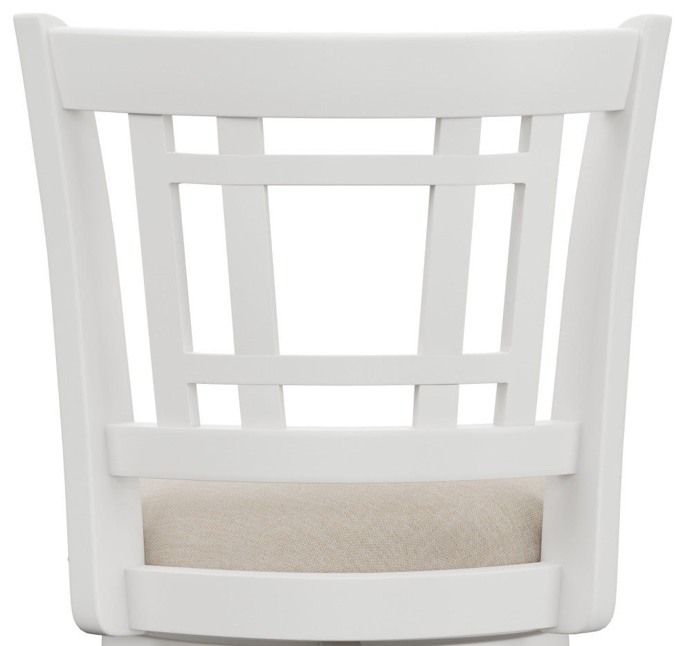 Fairfox Wood Swivel Stool, White, Counter Stool