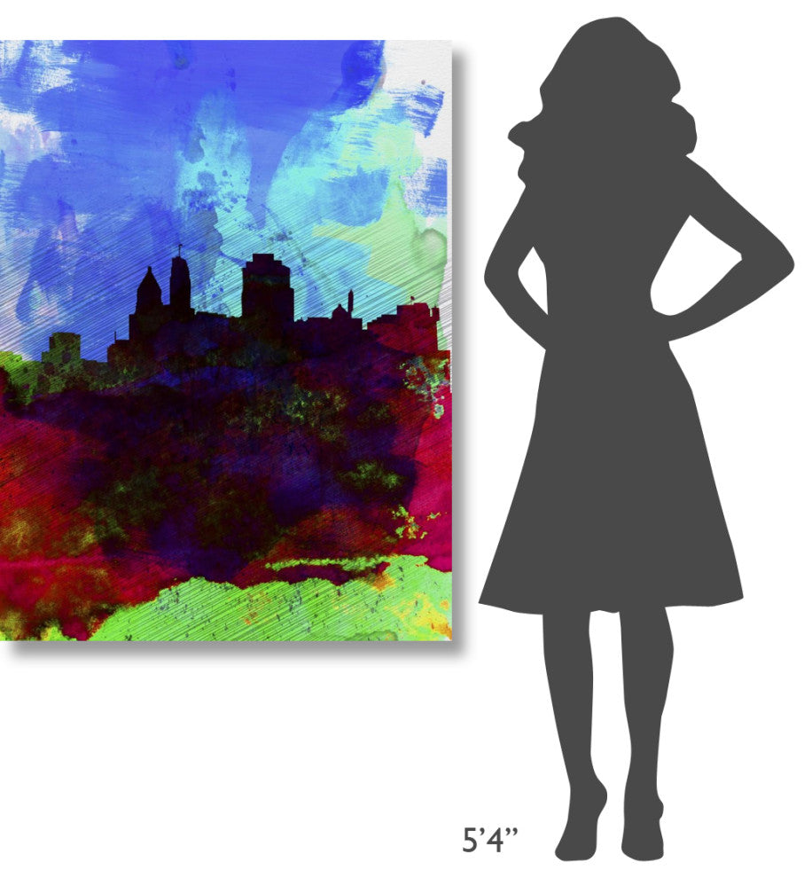 "Cincinnati Watercolor Skyline" Fine Art Print