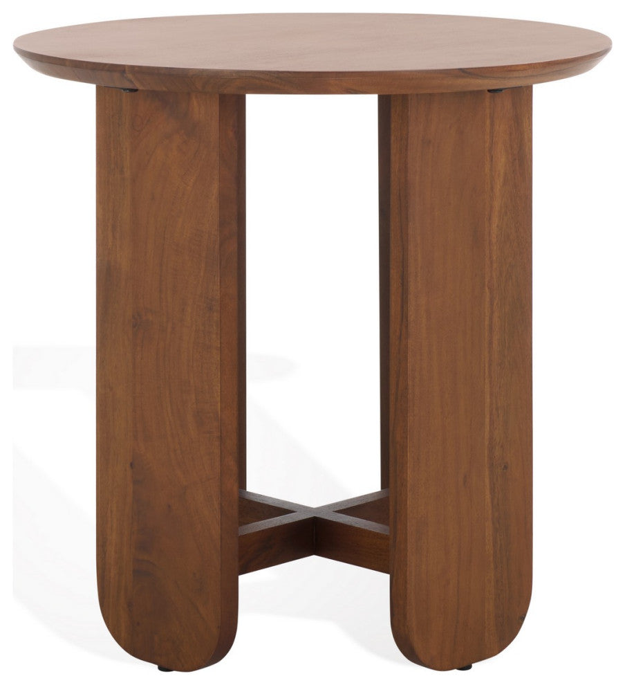 Safavieh Couture Raybelina Round Accent Table, Walnut