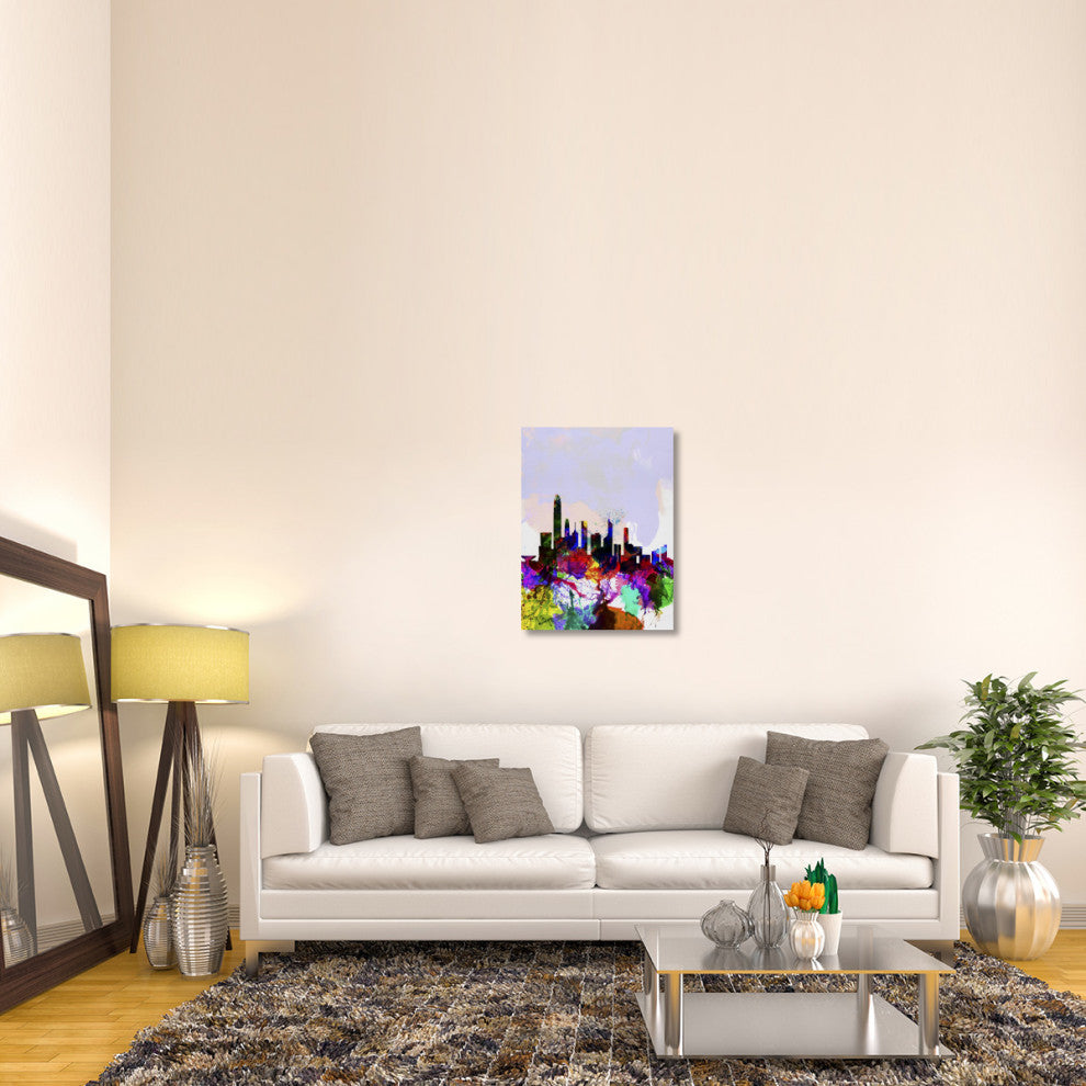 "Hong Kong Watercolor Skyline" Fine Art Print