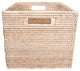 Artifacts Rattan Storage Box Letter File Organizer, White Wash
