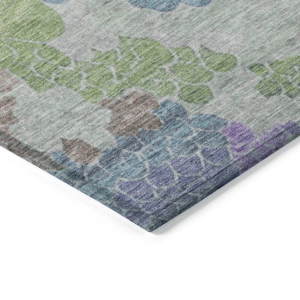 Machine Washable Indoor/Outdoor Chantille ACN1906 Blue 8' x 8' Round Rug