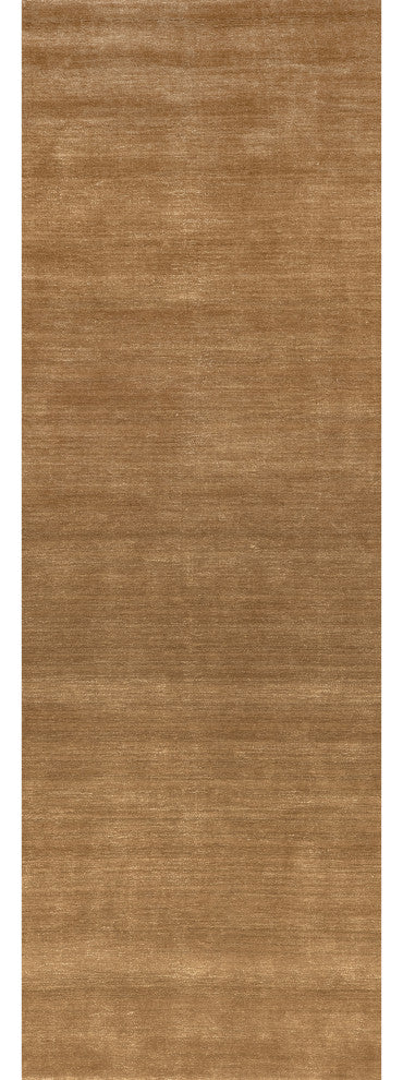 Arrel Speckled Wool-Blend Area Rug, Wheat 2' 6" x 12'