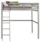 Concord Full Size High Loft Bed, Gray, Without Desk