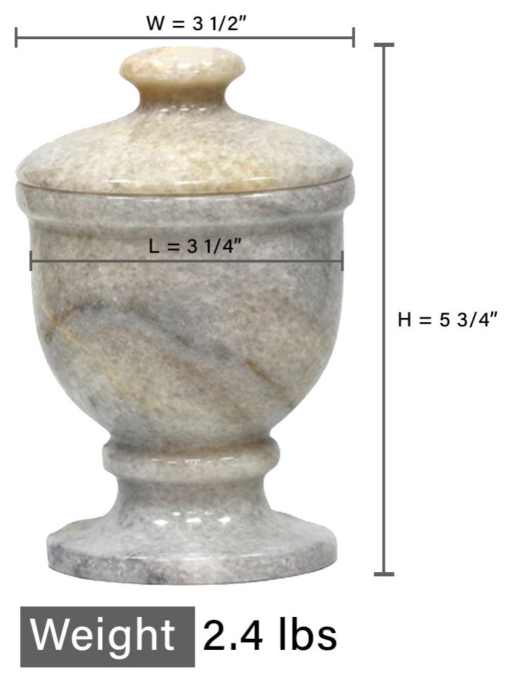 Grey Marble Storage Jar with Lid, Perfect for Q-tips and Cotton Balls