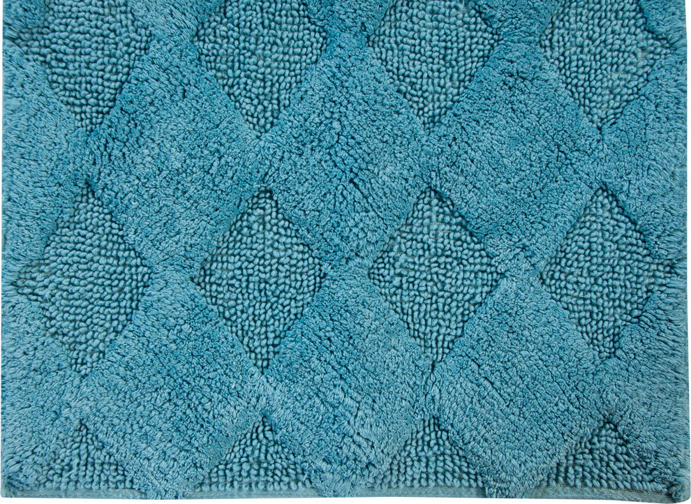 Bath Rug Cotton, 34"x21", Arctic Blue, GSF 210, Pattern Charlotte