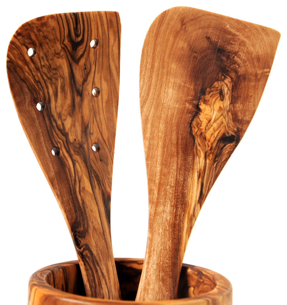 Handmade Olive Wood Utensil Spatula, Set of 2