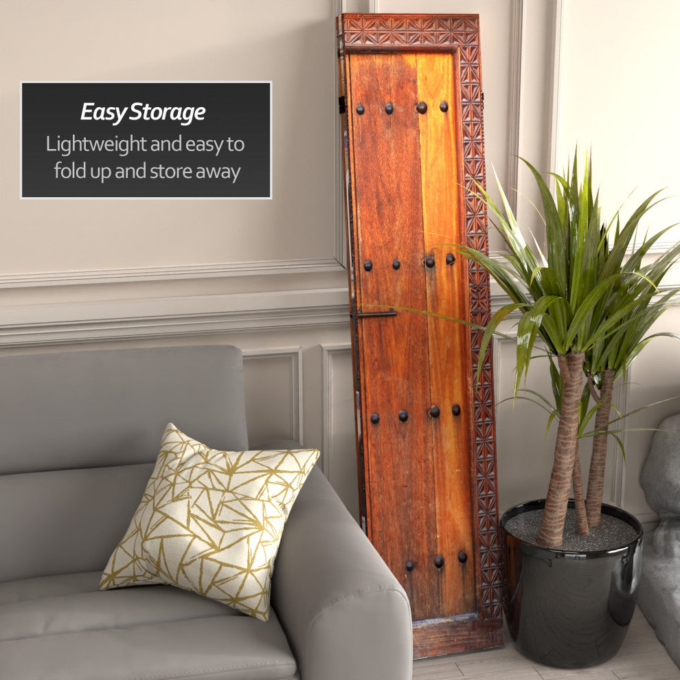 6' Tall Double Sided Doors Canvas Room Divider
