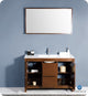 Allier 48" Wenge Brown Modern Bathroom Vanity With Mirror, Faucet, FFT9161BN