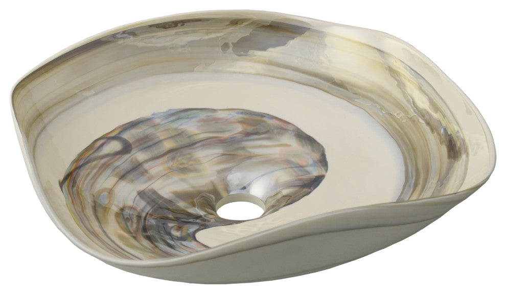 Lido Murano Glass Bathroom Sink, Abalone