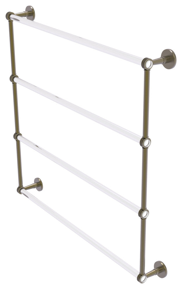 Clearview 4 Tier 36" Ladder Towel Bar with Dotted Accents, Antique Brass