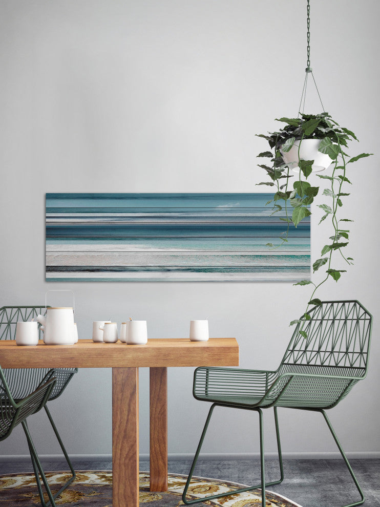 "Kuremaa" Print on White Wood, 60"x20"