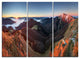 "Red Mountain Sunset Panorama" Metal Wall Art, 3 Panels, 36"x28"