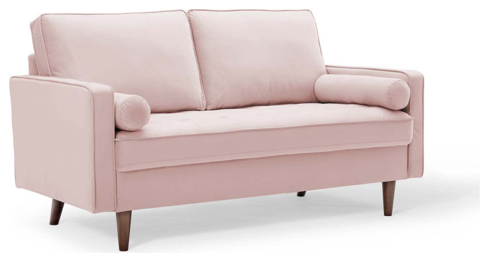 Valour Performance Velvet Loveseat - Pink