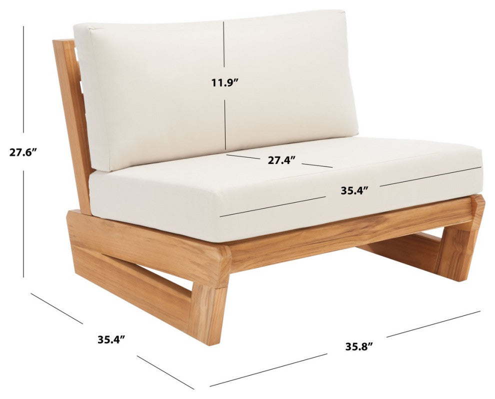 Safavieh Julianne Brazilian Teak Patio Chair Natural/Beige