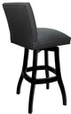 Swivel Wood Counter, Bar or Extra Tall Stool - Sommerville on S-Base, Gray Vinyl - Black, 30"