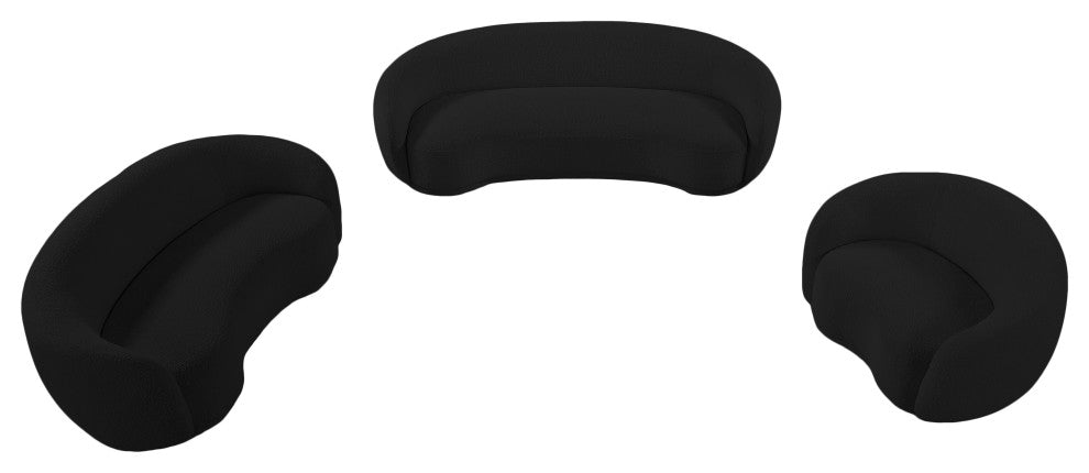 Hyde Boucle Fabric Upholstered, Black, Sofa