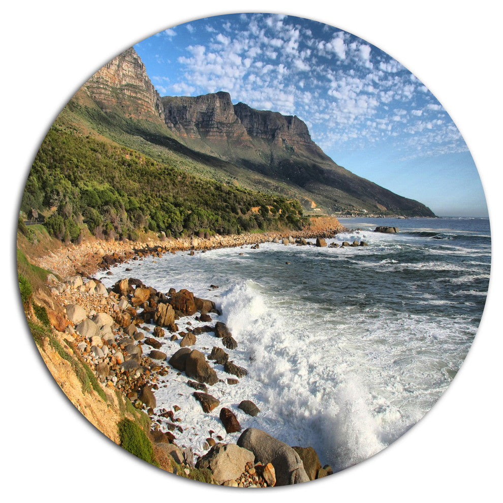 Beautiful South African Seashore, Seashore Disc Metal Wall Art, 36"