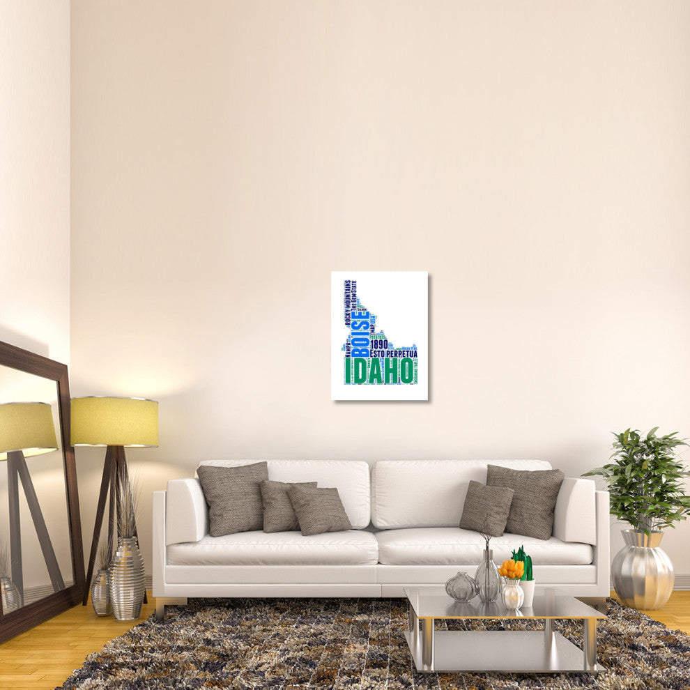 "Idaho Word Cloud Map" Fine Art Print