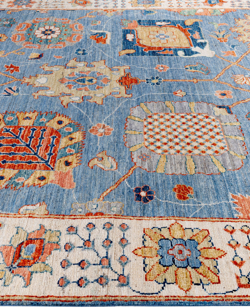 Oushak One-of-a-Kind Hand-Knotted Area Rug Light Blue, 8'0" x 10'0"