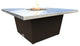 Square Fire Pit Table, 44x44, Chat Height, Natural Gas, Brushed Aluminum, Bronze