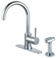 LS8571DLBS Single-Handle Kitchen Faucet With Brass Sprayer, Polished Chrome