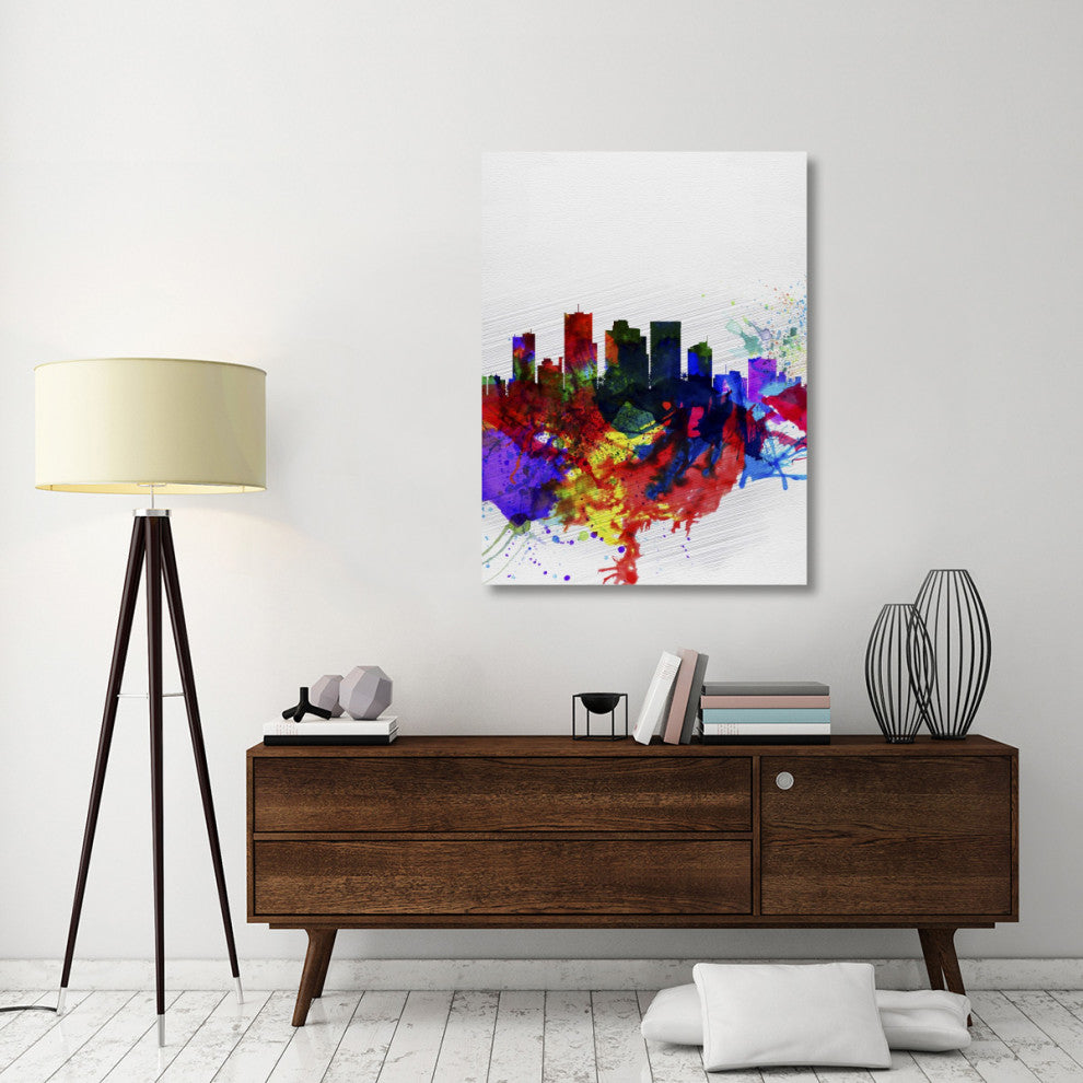 "Phoenix Watercolor Skyline 2" Fine Art Print