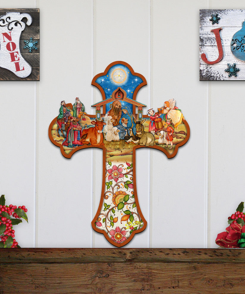 Nativity Wooden Cross