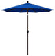 7.5' Bronze Push-Button Tilt Crank Aluminum Umbrella, Pacific Blue Pacifica