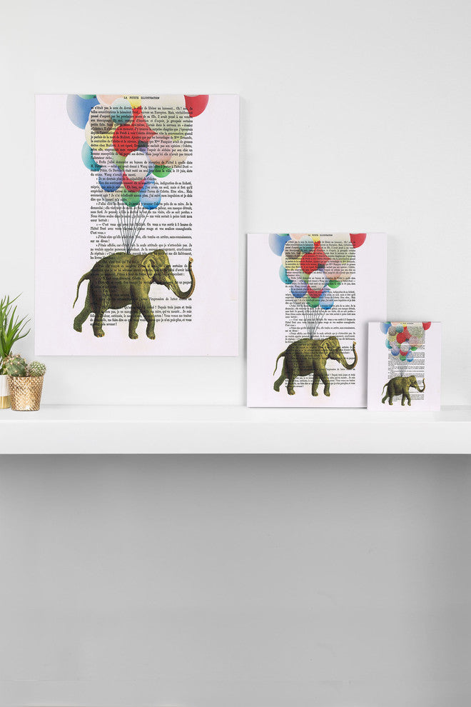 Deny Designs Coco De Paris Flying Elephant Art Canvas