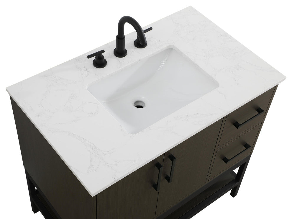 Home Living 36" Single Bathroom Vanity, Mocha Brown