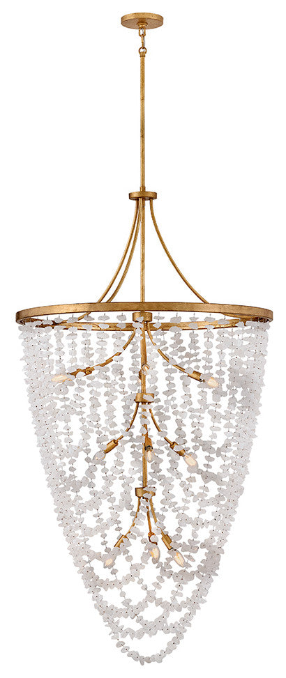 Fredrick Ramond Myra Medium Chandelier, Distressed Brass