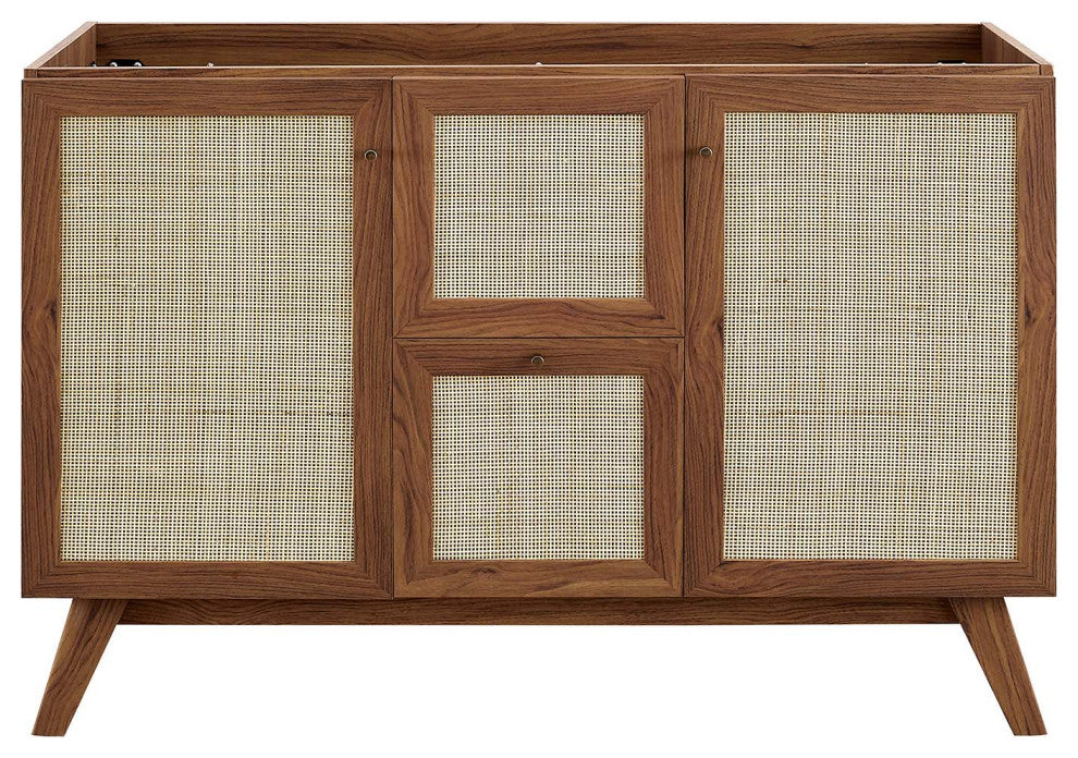 48" Single or Double Sink Compatible Bathroom Vanity Cabinet - Walnut