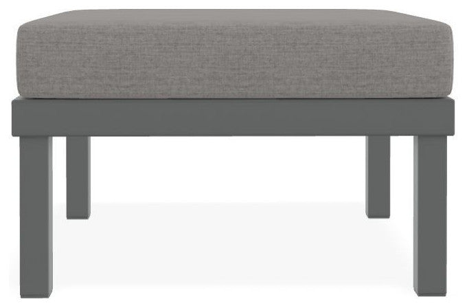 Larssen Cushion Deep Seating Outdoor Ottoman, Graystone/Graphite