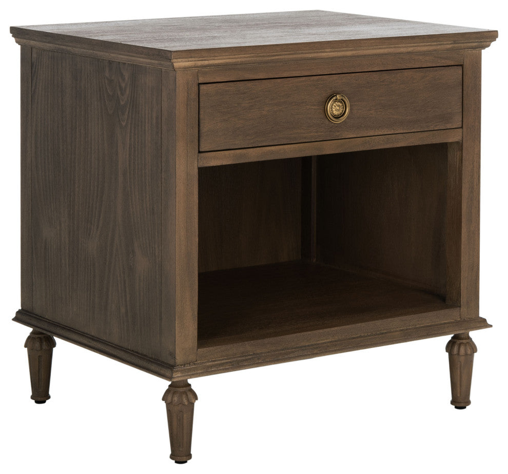 Safavieh Couture Lisabet 1 Drawer Wood Nightstand, Brown