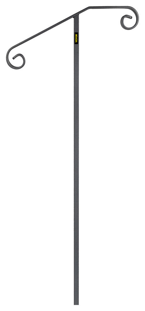 Handrails for 1 - 2 Steps Outdoor Stair Railing Single Post Iron Handrail, Gray