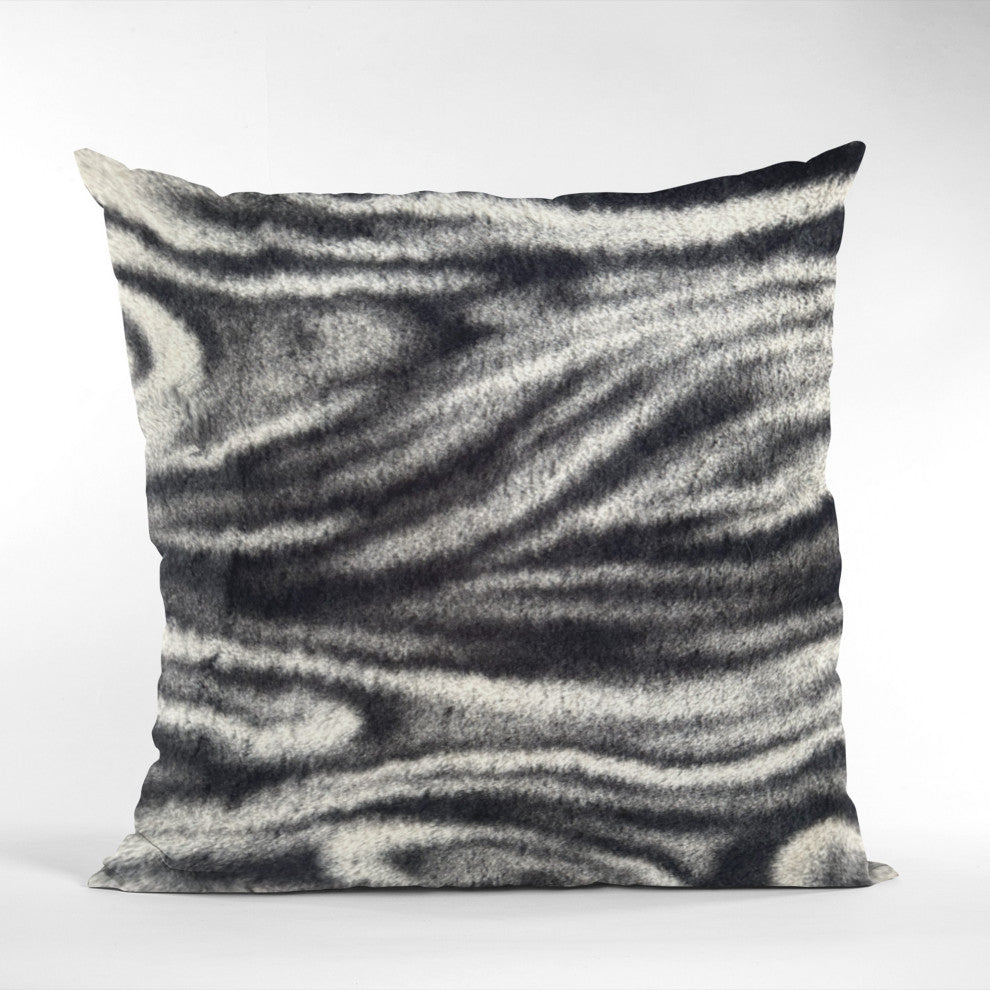 Plutus Black White Galaxy Faux Fur Luxury Throw Pillow, Black White, 12" x 20"