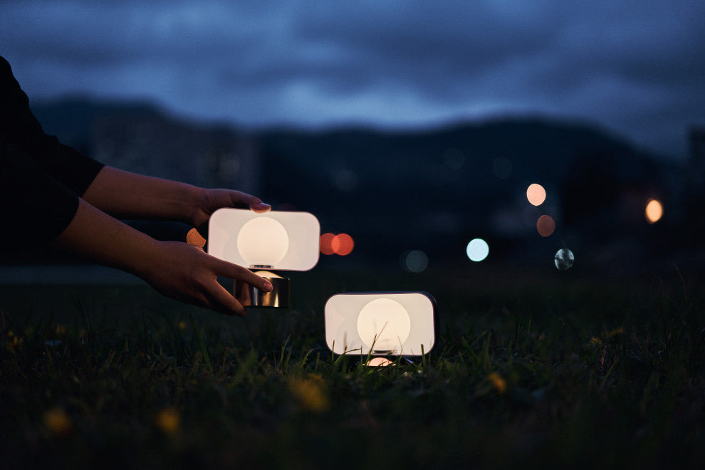 Hoodie Table / Wall Lamp, Matt Gray + Champagne Gold